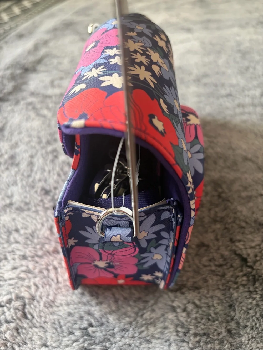 heyday Navy Floral Instant Camera Case with Pink & Red Flowers